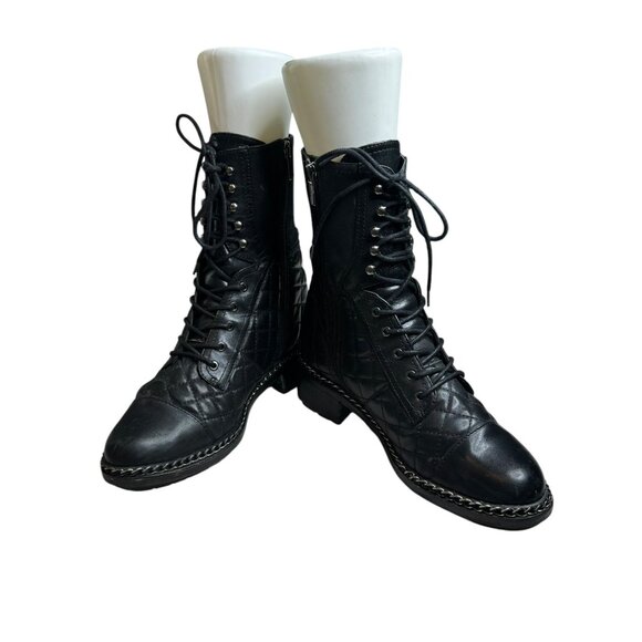 Vince Camuto Joanie Quilted Lace Up Booties - Picture 2 of 14